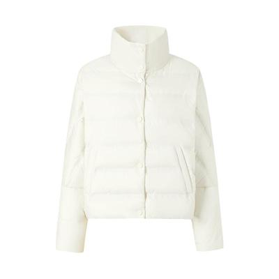 IMM尹默冬460T条高密棉感涤纶消光丝90白鹅绒短款羽绒服女