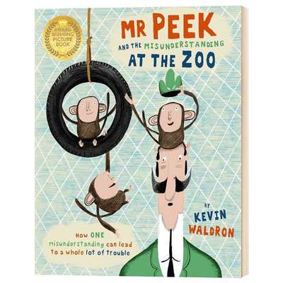 动物园风波 Mr Peek and the Misunderstanding at the Zoo 英文原版绘本 博洛尼亚儿童插画大奖 英文版儿童英语启蒙读物原版书籍