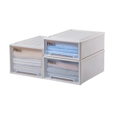 45正方透明收纳箱Tenma抽屉式