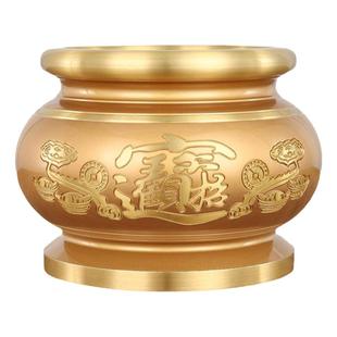 纯黄铜香炉家用室内供奉财神爷香炉碗香炉上香供香檀香炉香火炉
