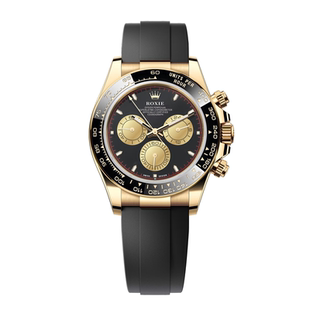 劳家正品迪通拿余文乐同款计时男表金色黑盘运动男士机械手表男款