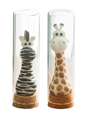 可爱长颈鹿斑马小摆件情侣礼物