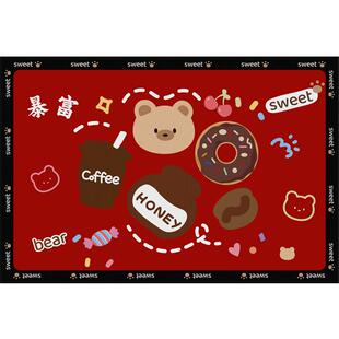 圈绒红色入户门地垫进门家用除尘地毯门垫门口耐脏玄关绒面脚踏垫