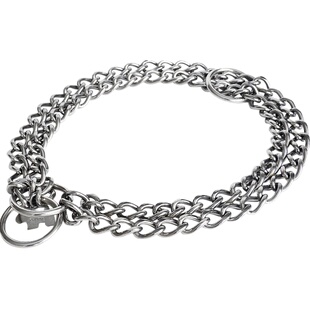 双排不锈钢P链宠物狗项圈狗狗脖圈狗项链大型犬大狗藏獒颈圈