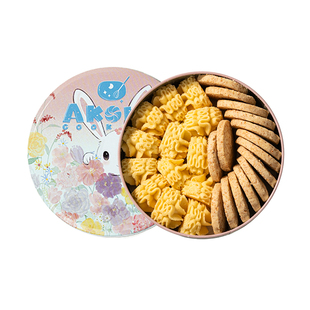AKOKO小花黄油曲奇薄脆饼干210g咸蛋黄礼盒休闲零食糕点心礼物