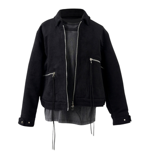 REDRINSE「PRIMA」羊毛环形拉链秋冬小众翻领短款夹克外套设计