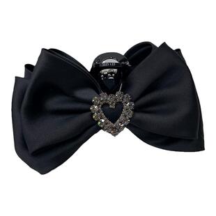 韩国高档双面蝴蝶结镶钻抓夹在逃公主发夹后脑勺发饰鲨鱼夹大号女