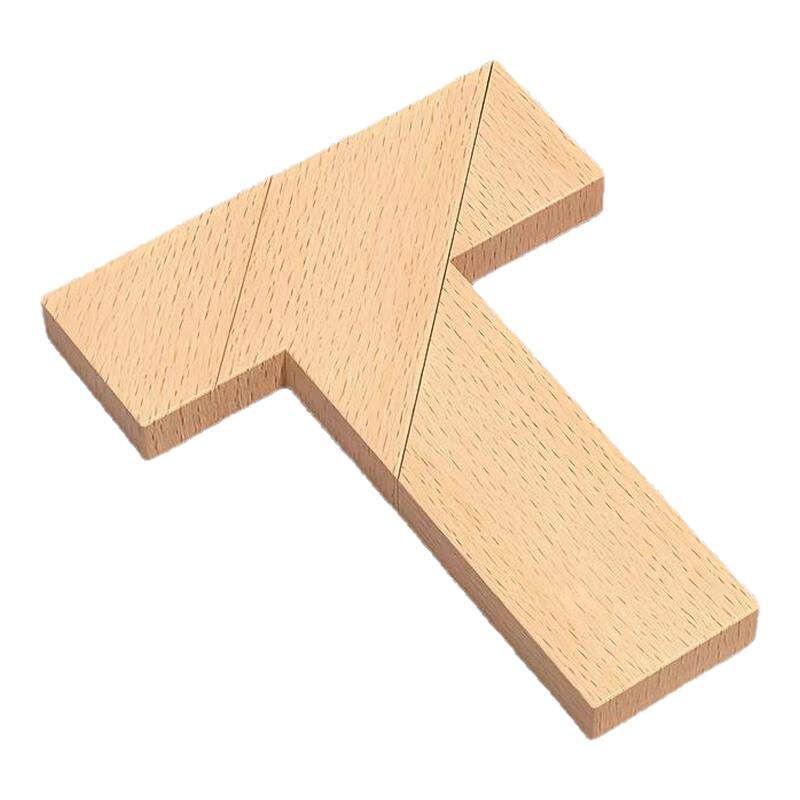 榉木长条T字之谜四巧板益智玩具教具成人小学生儿童智力拼图拼板
