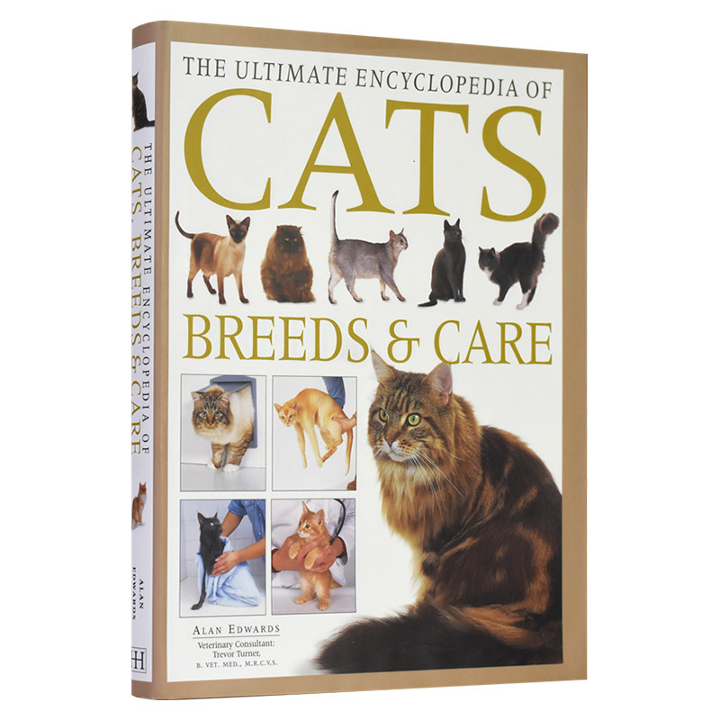 The Ultimate Encyclopedia of Cats - Breeds and Care猫咪图解百科全书 护理喂养知识 精装大开本儿童课外读物 英文原版进口图书