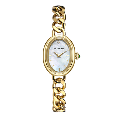 繁花上海轻奢珠宝链小金表贝母盘