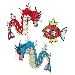 宝可梦刺绣缝补丁贴鲤鱼王暴鲤龙卡通衣服装饰贴背胶布贴