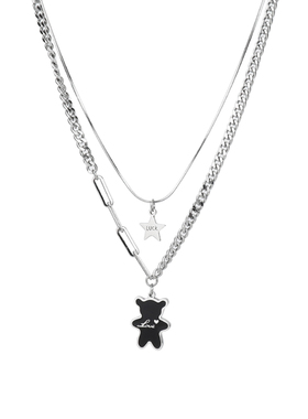 小众设计感项链女生小熊锁骨链