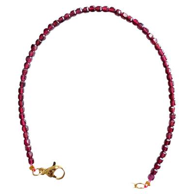 天然酒红色石榴石手链