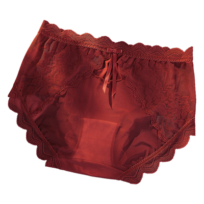 芬腾本命年红内裤女大码性感蕾丝