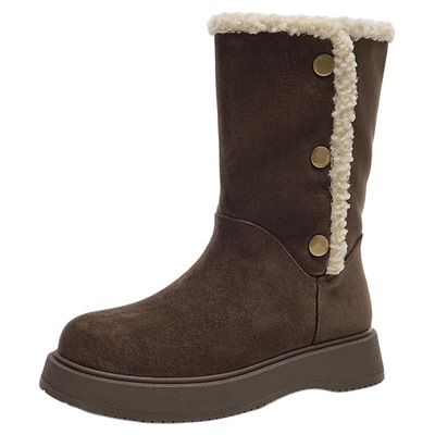 千百度厚底加绒雪地靴