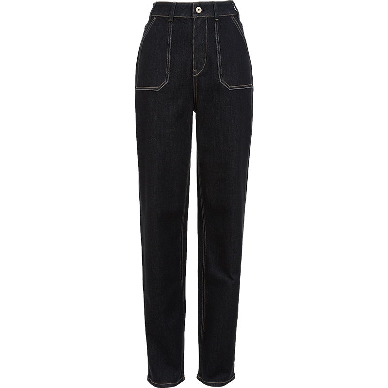 ONLY2025冬季新款原色高腰梨型身材男友裤锥形九分裤牛仔裤女