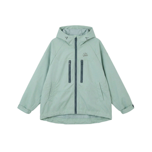 【亲子】柒号童仓女大童户外软壳连帽冲锋衣春装新款防水夹克上衣