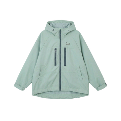 【亲子】柒号童仓女大童户外软壳连帽冲锋衣春装新款防水夹克上衣