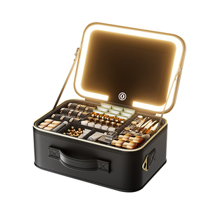 高级带镜子化妆包女2025新款可挂行李箱便携旅行大容量化妆刷箱