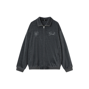 GOST【王琳凯同款】丝绒刺绣开衫卫衣外套潮牌百搭