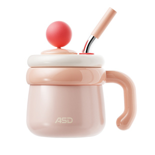 爱仕达桌面吸管保温杯大容量马克杯2025新款女生高颜值水杯子礼物