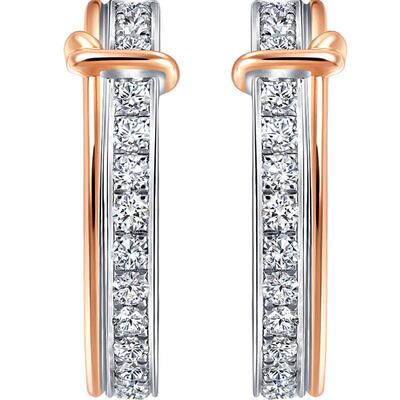 周生生promessa同心结钻石耳环