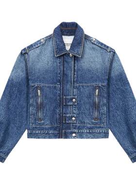 MARANT ETOILE  JULIE法式复古简约拉链牛仔外套女