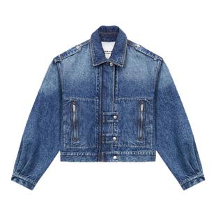 MARANT ETOILE  JULIE法式复古简约拉链牛仔外套女