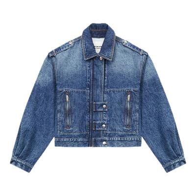 MARANT ETOILE  JULIE法式复古简约拉链牛仔外套女