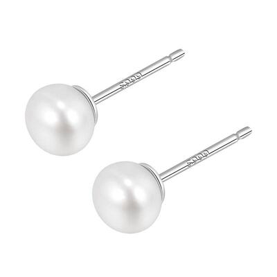 S999纯银天然淡水珍珠耳钉女