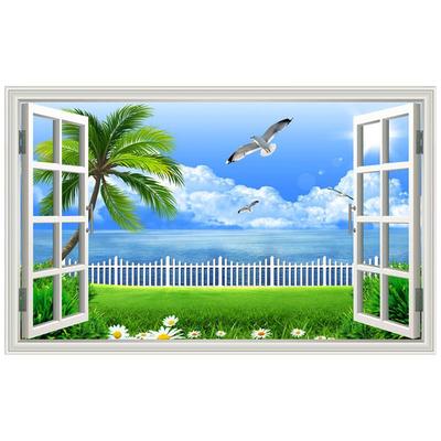 墙贴墙画贴画假窗户装饰画风景画