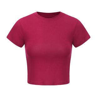 纪小白【课包T】修身短袖显瘦T恤常规纯色通勤舞蹈运动透气春夏