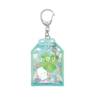 日本进口Q-LiA限定款御守挂件护身符立体流沙PVC防水蝴蝶结钥匙扣