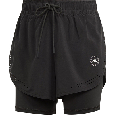 Adidas/阿迪达斯正品夏季女士系带经典弹力二合一休闲短裤IB6824