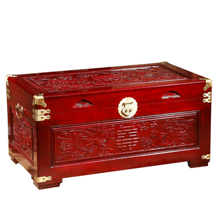 香樟木箱子实木陪嫁妆箱结婚箱收纳储物箱字画箱衣箱婚嫁内衬木箱