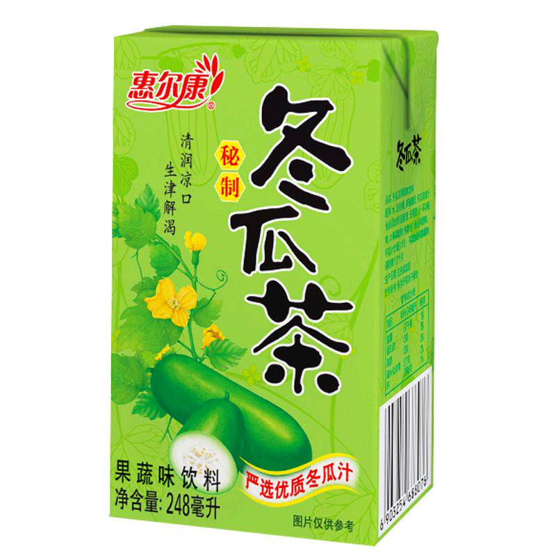 惠尔康冬瓜茶植物凉茶饮料整箱248ml*24盒装夏季清凉饮品福建怀旧