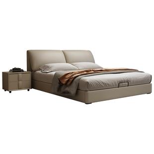 政府补贴蓝色理想真皮床主卧大象耳朵2025新款现代简约双人软包床