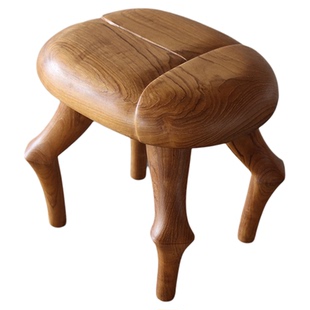 明院手工木器原创设计师 柚木凳 艺术家具凳子 异形家具 大力萌
