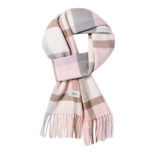 HLA/海澜之家绵羊毛围巾礼盒女士冬保暖送女友情人节礼物流苏围脖