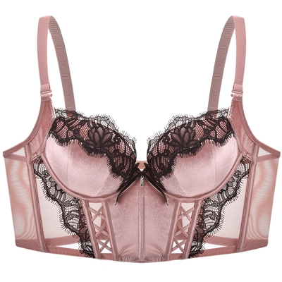 商场同款MYBODY新款轻奢丝绒时尚加厚聚拢调整型文胸性感蕾丝内衣