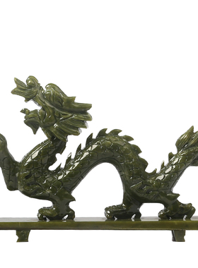 天然玉石雕刻青龙摆件