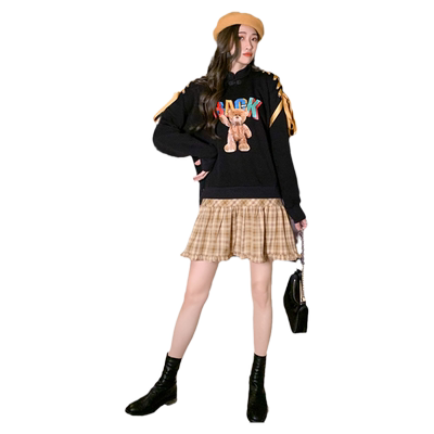 新款女装卡通加绒宽松显瘦连衣裙