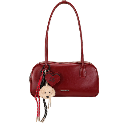 TOUTOU高级感红色保龄球包