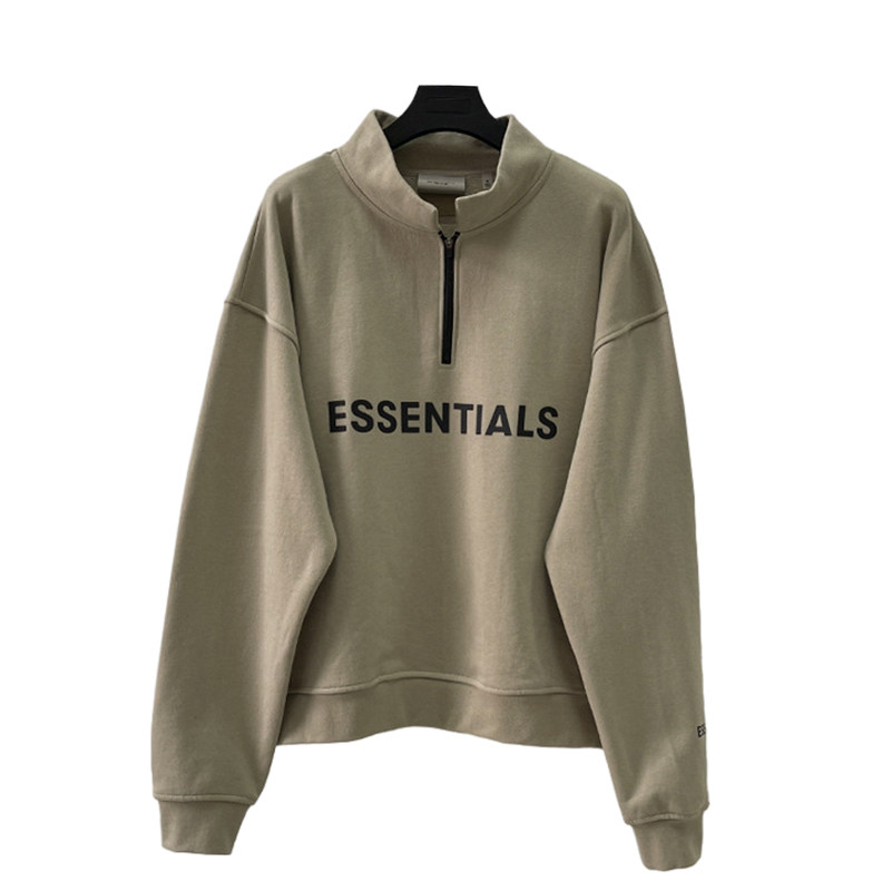 ESSENTIALS新款卫衣男 FOG半拉链宽松立领潮牌外套女情侣明星同款