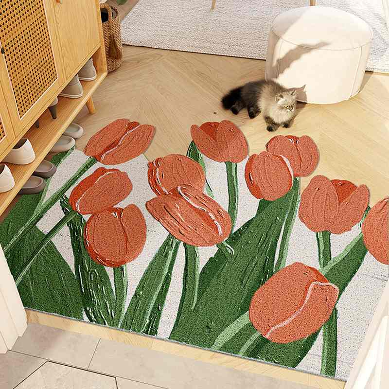 北欧田园风可裁剪丝圈地垫家用玄关门口入户进门脚垫防滑垫可批发