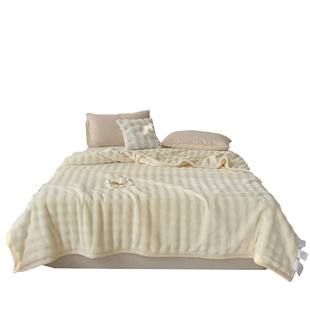 兔毛绒毛毯加厚办公室披肩午睡毯子珊瑚绒空调午休沙发盖毯被子冬