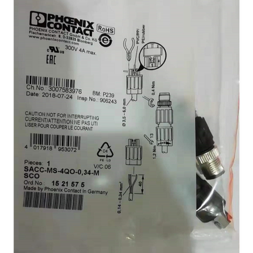 议价菲尼克斯全新原装正品现货SACC-MS-4QO-0.34-M SCO-1521575