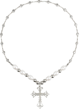 KILLWMMER拼接珍珠镶钻十字架