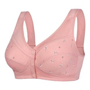 加肥特大码前扣超薄无钢圈无海绵文胸胖妈妈聚拢200斤内衣全棉胸