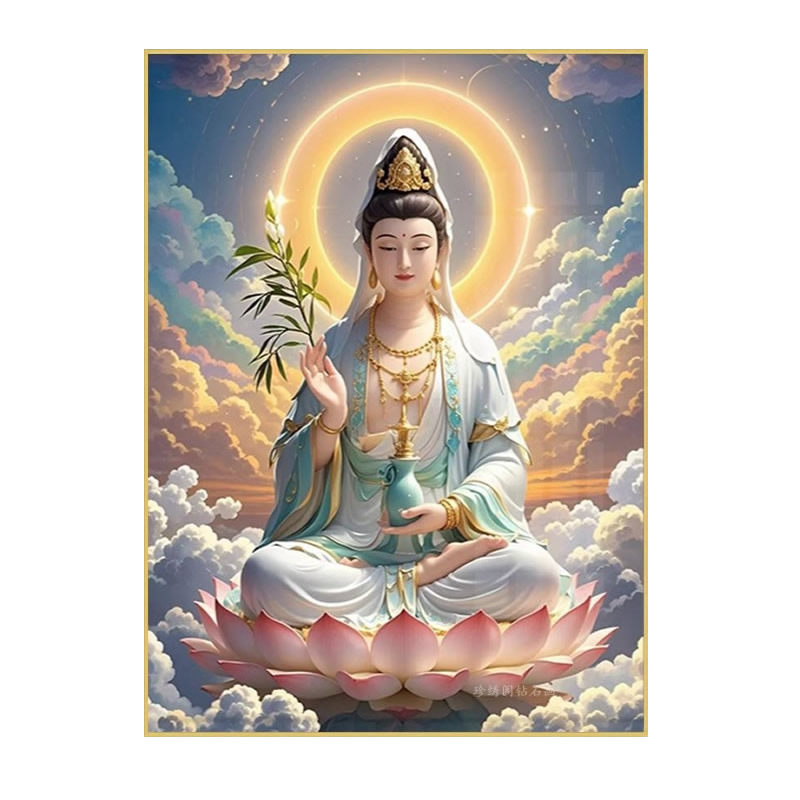 滴水观音钻石画方钻满贴钻十字绣